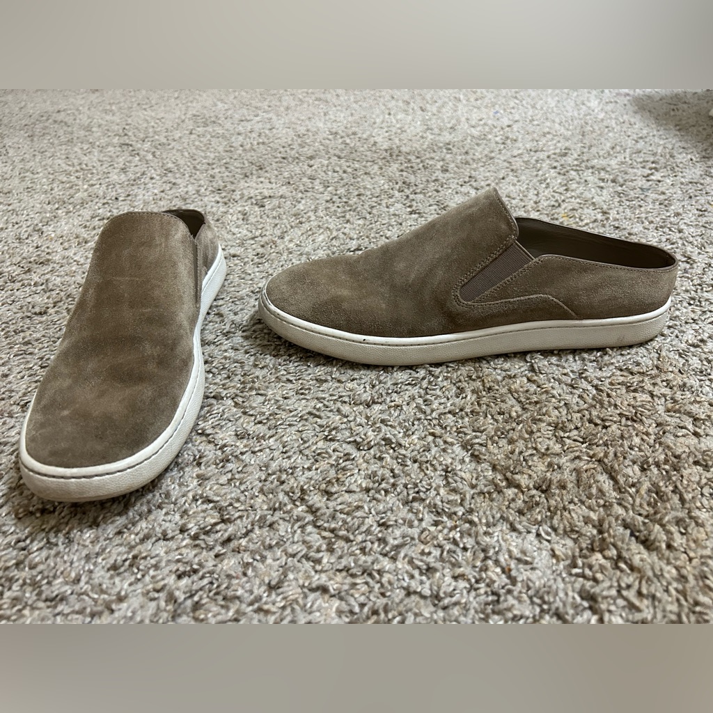 Vince Verrell Suede Back Less Slip-On Mule Sneaker Size 8 Taupe Loafer Women's